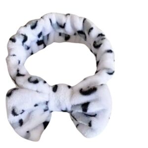 Snow leopard Plush spa headband NWOT